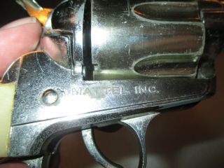 Mattel Large Shootin Shell 45 Cap Gun.  chrome finish Trigger. 9