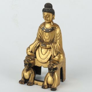 Antique Chinese Gilt Copper Buddha and Animals 11