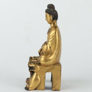 Antique Chinese Gilt Copper Buddha and Animals 2