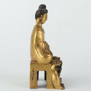 Antique Chinese Gilt Copper Buddha and Animals 4
