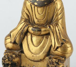Antique Chinese Gilt Copper Buddha and Animals 6