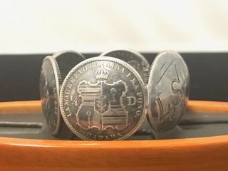 Antique Silver Napkin Ring Made With (6) Rare 1883 Hawaiian Quarters,  Shreve & Co