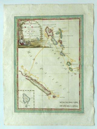 Scarce 18th Century Cassini Map Hebrides / Caledonia 1798 After Cook