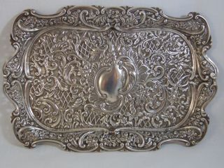 Fine Antique Sterling Silver Repousse Large Heavy Tray,  321 grams Chester 1897. 2