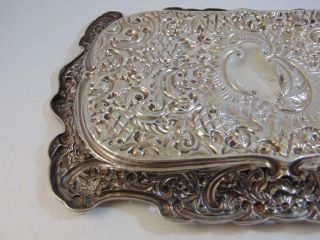 Fine Antique Sterling Silver Repousse Large Heavy Tray,  321 grams Chester 1897. 7