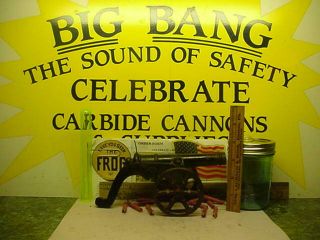 Large Antique 1895 American Cast Iron Firecracker Noise Maker Cannon Shimer Toy
