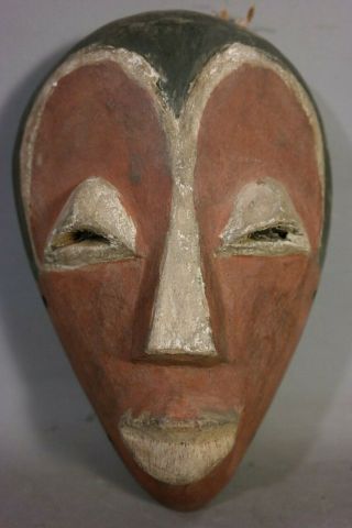 Petite Vintage African Mask Old Polychrome Painted Wood Carved Tribal Art Statue