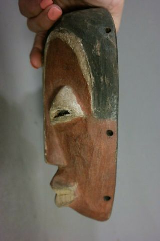 PETITE Vintage AFRICAN MASK Old POLYCHROME Painted WOOD CARVED Tribal Art STATUE 6