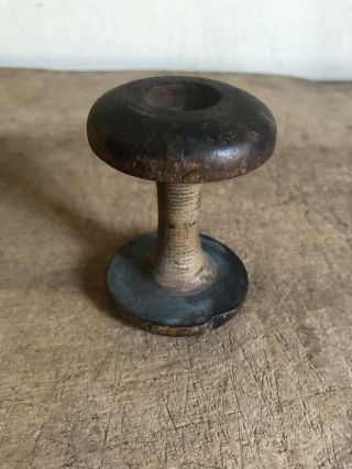 Best Early Antique Wooden Apple Core Spool Handmade Textile Patina Aafa