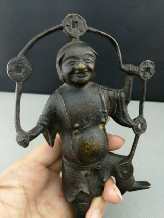 Top Quality 15th - 17th Ming Period Chinese Deep Carved Bronze Figure - 21cm
