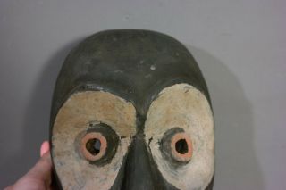 PETITE Vintage AFRICAN MASK Old WOOD CARVED Polychrome PAINTED Tribal Art STATUE 2