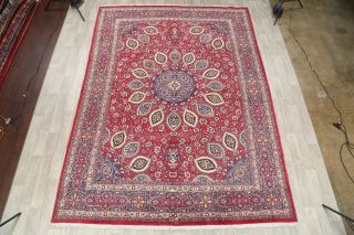 Persian Floral Area Rug Signed 10x13 Kashmar Area Oriental Rug RED 12 ' 11 x 9 ' 5 2