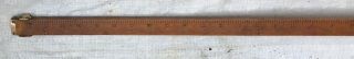 ANTIQUE LUMBER 10 FT.  BRASS BOUND WOOD SLIDING LOGGERS MEASURING RULE IN 8THS 8
