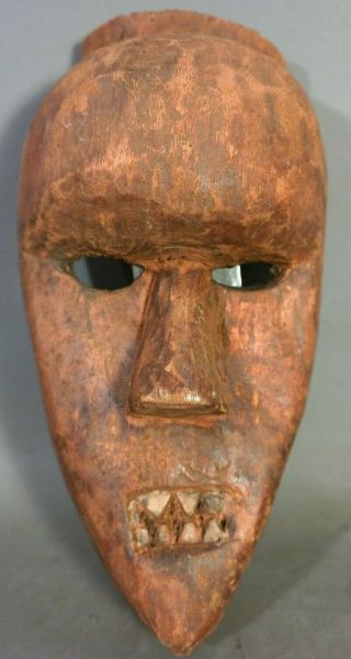 Petite Vintage African Devil Mask Old Solampasu Demon Wood Carved Tribal Statue