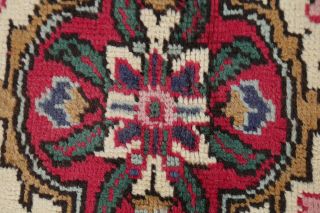 One - of - a - kind Traditional Geometric Oriental HandKnotted 7x10 Red Area Rug 12