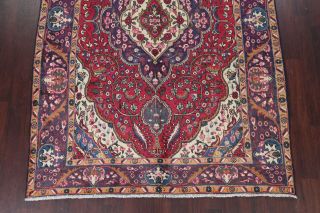 One - of - a - kind Traditional Geometric Oriental HandKnotted 7x10 Red Area Rug 5
