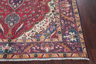 One - of - a - kind Traditional Geometric Oriental HandKnotted 7x10 Red Area Rug 6