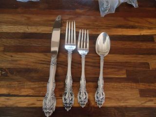 33pc Gorham Sterling Silver Alencon Lace 4pc Place Setting Plus Other Settings