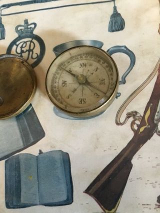Revolutionary War 18th Century Brass Round Pocket Compass Cond. 2