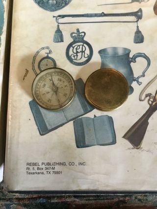Revolutionary War 18th Century Brass Round Pocket Compass Cond. 6