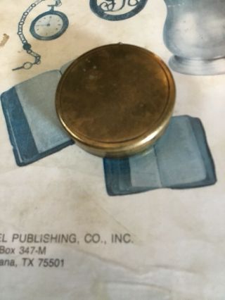 Revolutionary War 18th Century Brass Round Pocket Compass Cond. 7