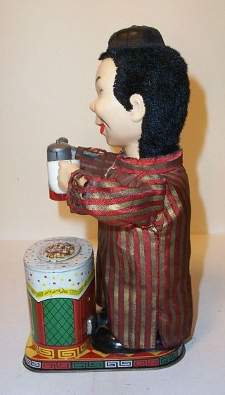 RARE 1950 ' s BATTERY OPERATED SAMMY WONG - THE TEA TOTALER VINTAGE TIN LITHO TOY 2