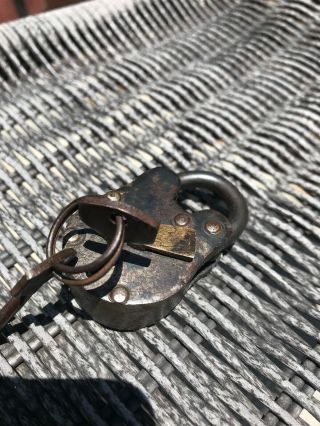 Authentic Antique 1800 ' s Wells Fargo Lock & Key w/ 2 Keys 2