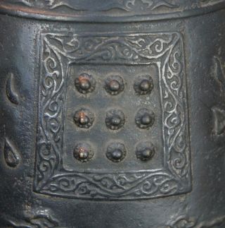 Japanese Tsuri - kane Buddhist bronze bell 1900s Japan sculpture art 8