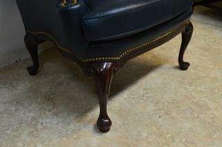 Hancock & Moore Mahogany Leather Wing back Chair 3