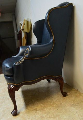 Hancock & Moore Mahogany Leather Wing back Chair 5
