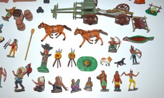 Vintage 1960s Marx Miniature Fort Apache Playset Stockade Figures More 7