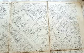 Antique 1894 Large Map Central London - Ordnace Survey - 70x100cm - Bound 7