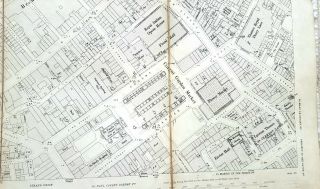 Antique 1894 Large Map Central London - Ordnace Survey - 70x100cm - Bound 8