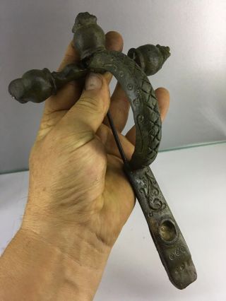 Rare Stunning Huge Big Ancient Roman Bronze Crossbow Military Fibula 200 - 400 Ad