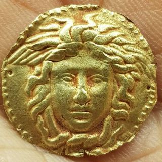 Roman Ancient Rare Unique King Face High Carat Gold Plaque 60