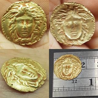 Roman Ancient Rare Unique King Face High Carat Gold Plaque 60 2