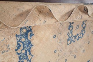 10x13 Antique Geometric Distressed Oriental Area Rug MUTED Beige Blue 9