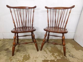 Vtg Buy 1 To 4 Pennsylvania House Cherry Brace Back Windsor Side Dining Chairs
