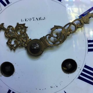 Antique French Figural Lion Baroque Ormolu Leotard Mantle Clock T&S 16x10 