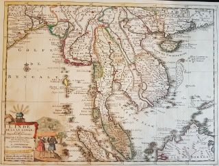 1735 Indo - China Vietnam Cambodia Malasya Orig.  Map Covens & Mortier