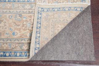 Vintage MUTED Area Rug Beige Blue Distressed Oriental Wool Carpet Handmade 10x13 11
