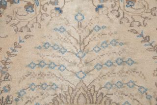 Vintage MUTED Area Rug Beige Blue Distressed Oriental Wool Carpet Handmade 10x13 7