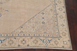 Antique MUTED Geometric Pale Peach Distressed Area Rug Oriental Handmade 10 ' x12 ' 5