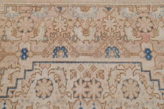 Antique MUTED Geometric Pale Peach Distressed Area Rug Oriental Handmade 10 ' x12 ' 9