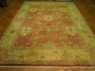 Old Design All - Over Rust Rug 9 x 12 Red Wool Oushak Handmade Rug 3