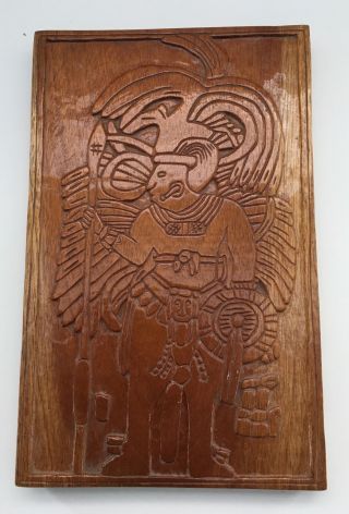Mayan Xunantunich Wood Carved Plaque Tribal Art Belize