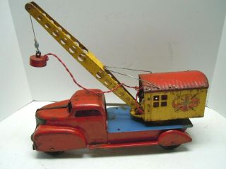 RARE Vintage 1930 ' s Marx Battery Op Magnetic Crane Truck. 2