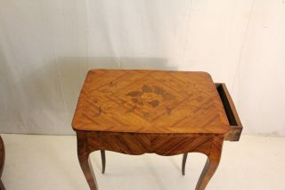 Gorgeous Inlaid French Marquetry Tulipwood Side End Table,  19th Century 3
