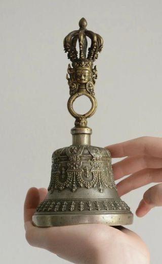 Fine Antique Chinese Tibetan Bronze Bell Signed
