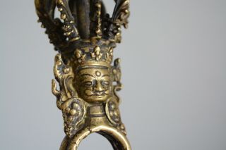 Fine Antique Chinese Tibetan Bronze Bell Signed 4